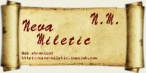 Neva Miletić vizit kartica